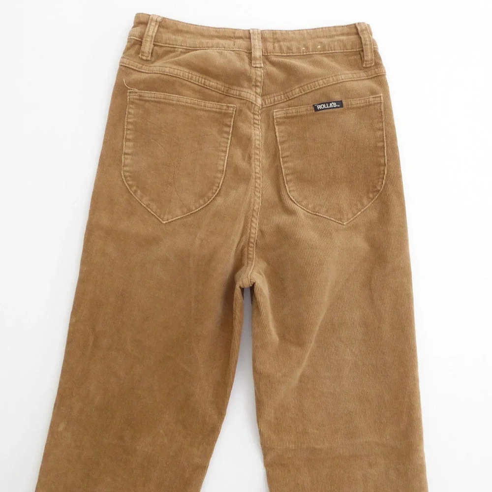 Rolla's Women Dusters Bootcut Tan Corduroy High Rise Slim Bootcut 26 - Picture 5 of 12